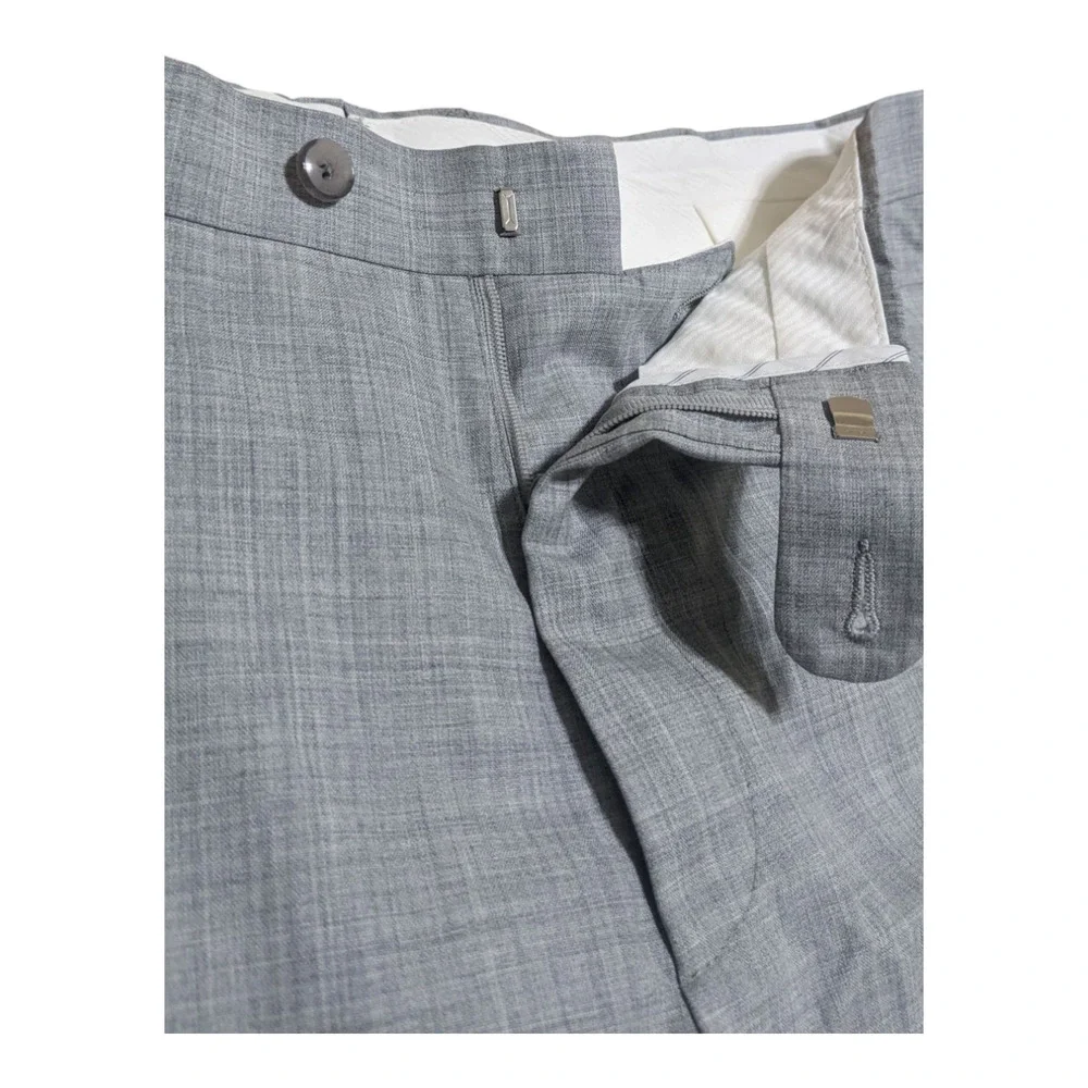 SUITSUPPLY Soho Turn Up Trousers Men's UK 36 Pure Wool‎ S120 Grey Dress Pants